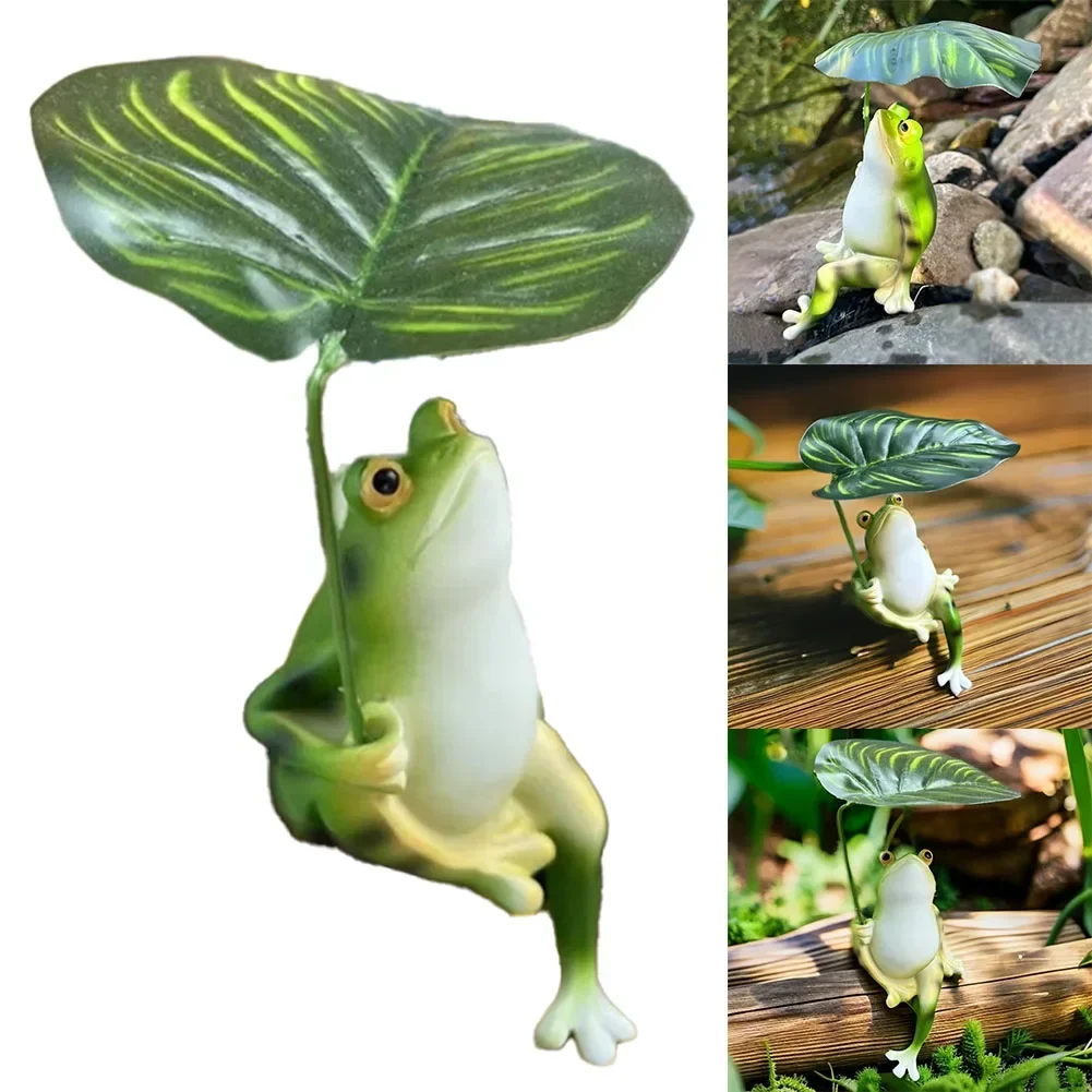 Stylish Decorative Frog Made from Resilient Resin Enhances Any Outdoor Space or Indoor Environment with Its Charm