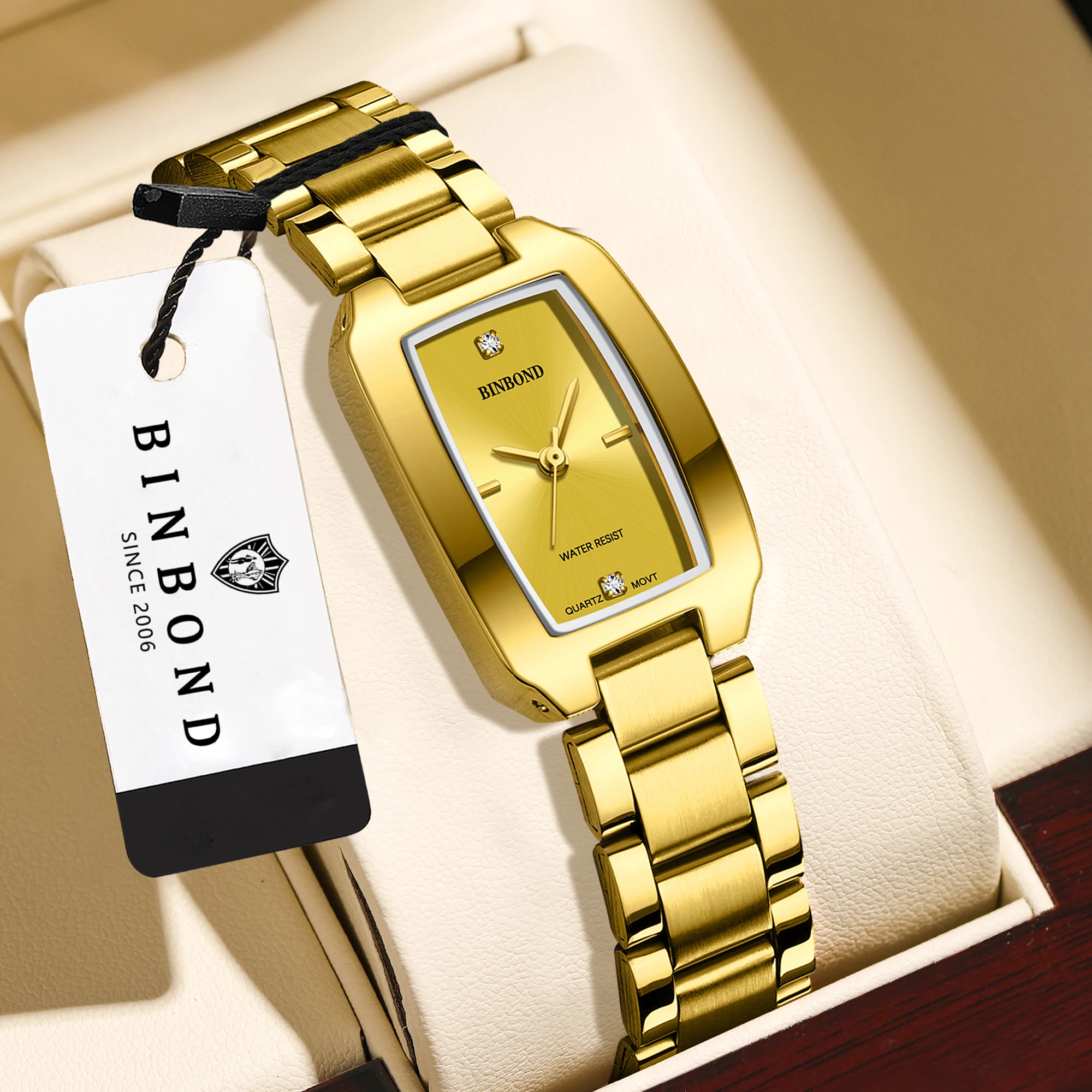 BINBOND Luxury Durable Sleek Quartz Wristwatches For Ladies Luminous Waterproof Accurate Women's Watch Casual Reloj Free Ship
