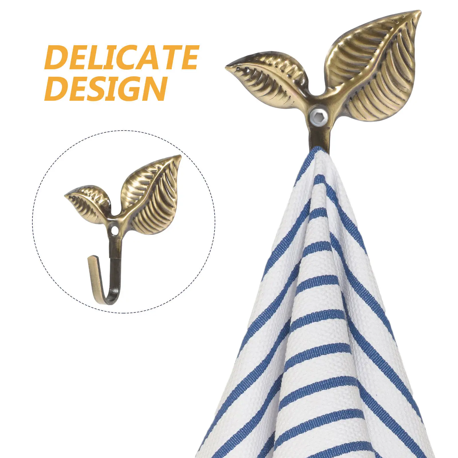 4Pcs Retro Wall Mounted Leaf Hooks Vintage Cast Iron Decorative Coat Hooks Heavy Duty Metal Wall Storage Leaf Hook