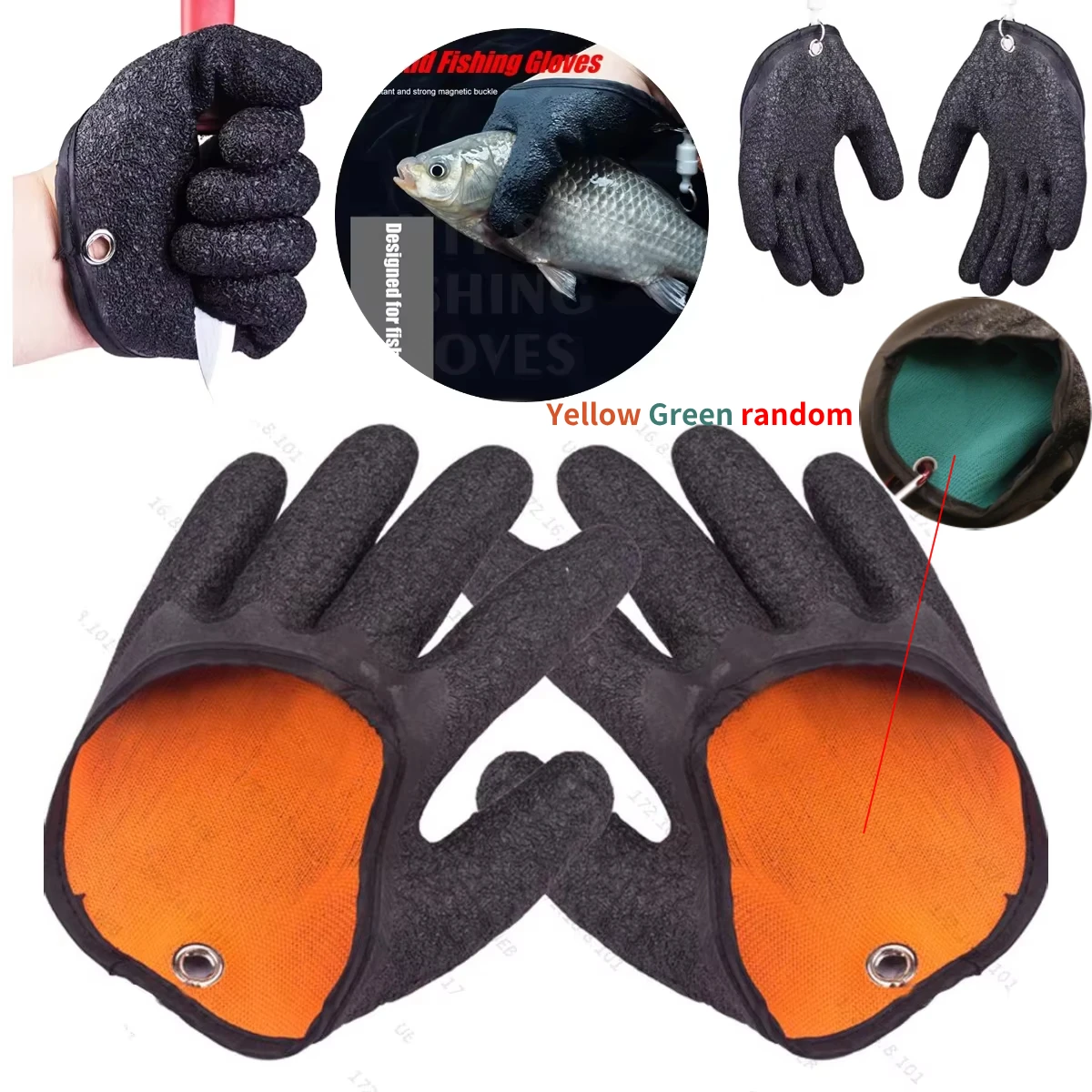 1/2PCS Finger Casting Glove Fishing Accessory Fishing Gloves Magnetic Anti-slip Fisherman Catching Fish Glove Left Right Hand