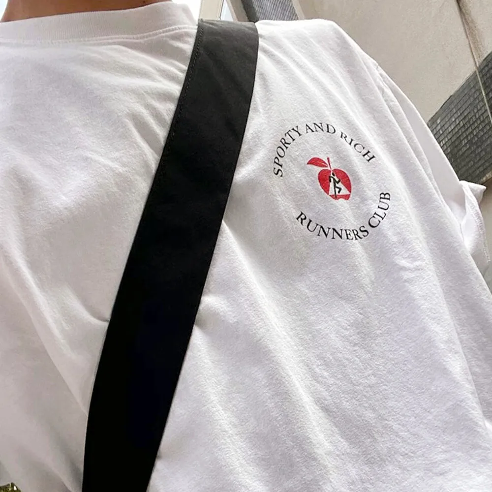 Vintage-Stil Running Club Druck Unisex Grafik T-Shirts Sommer Kurzarm lose lässige Tops ins Mode 100% Baumwolle T-Shirts