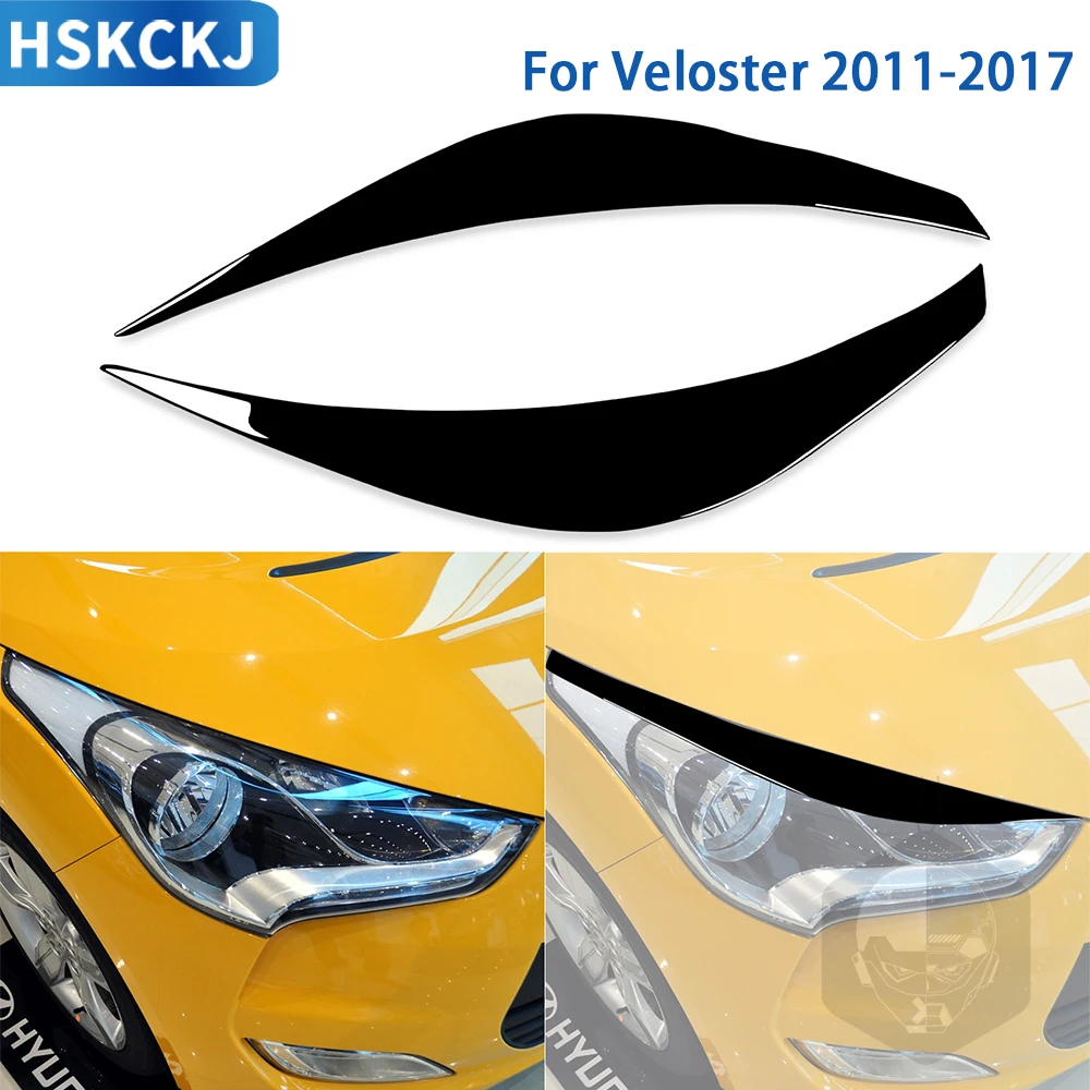 

For Hyundai Veloster 2011 2012 2013 2014 2015 2016 2017 Car Accessories Plastic Exterior Light Eyebrow Trim Sticker Modification