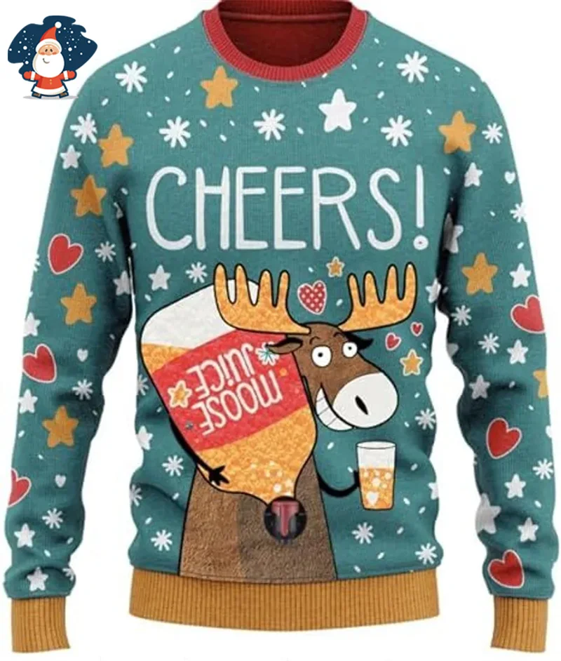 

Happy Christmas Sweatshirts Mens Ugly Christmas Sweater Funny Fashion New In Sweaters Ugly Sweaters Christmas Jumper Men Clothes