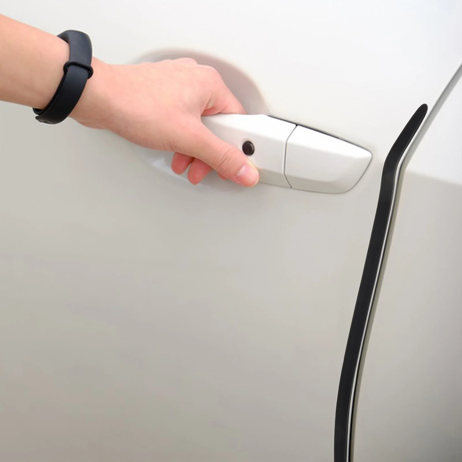 

2pcs Car Anti-Collision Strip 40Cm Silicone Door Edge Protector Extended Design Adhesive Bumper Guard For Vehicle Safety Parking