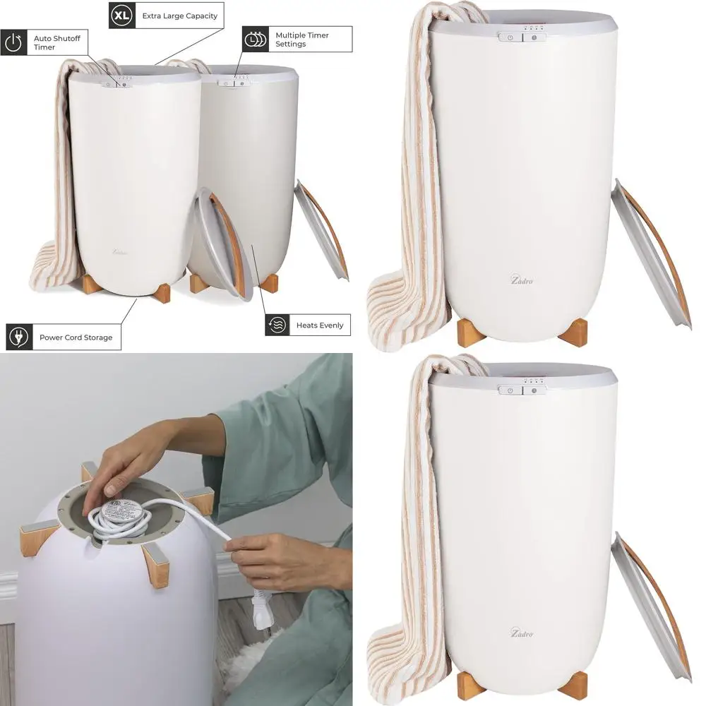 

Большое электрическое ведро-нагреватель для полотенец объемом 20 л с автоматическим отключением для создания спа-атмосферы в ванной комнате