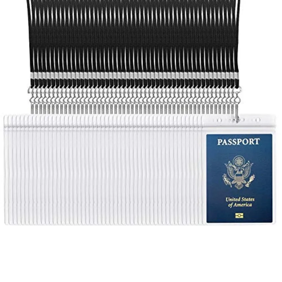 

50PACK 4x6Inch Extra Large Passport Holders with Lanyards Fill for PassportsCash Credit Card Plane Ticket Receipts.by Crafts