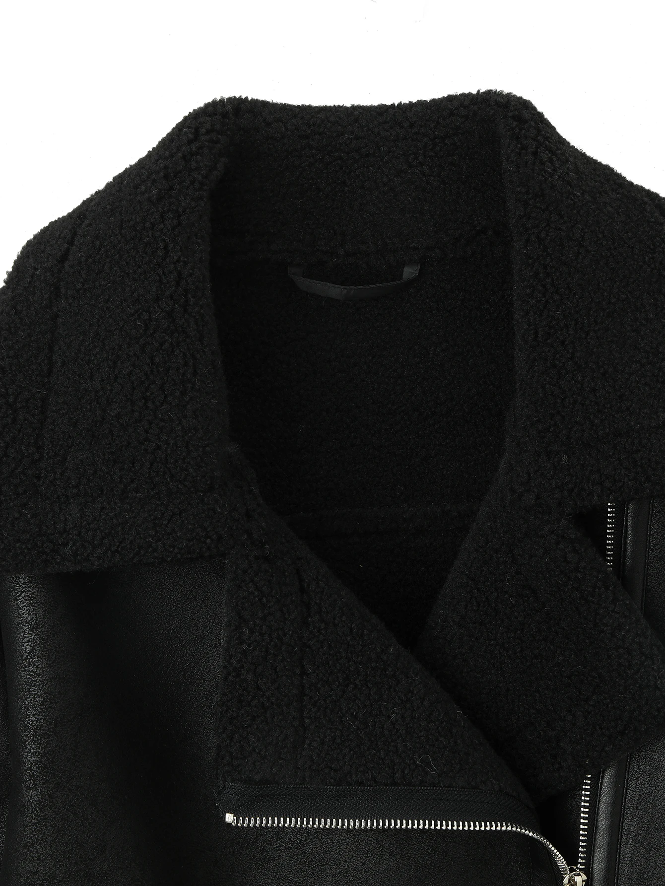 Women's Classic Black PU Leather Jacket - Vegan Faux Moto Coat with Lapel & Multi-Pockets, All-Season Zippered Outerwear ⚡