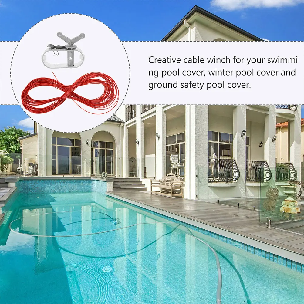 

Cable Winch Kit Pool Cover Steel Portable Heavy Duty Outdoor Hoist Tightener 6 Wire Coils Hot Melt Adhesive Winter Spa Safety