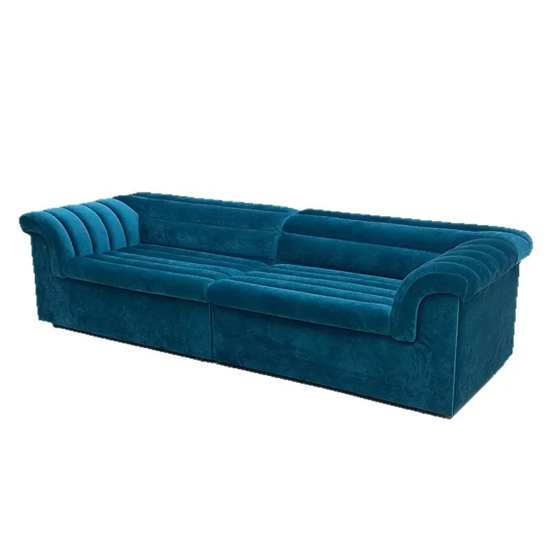 French retro light luxury sofa velvet designer living room large apartment sofa high-end villa module combination sofa