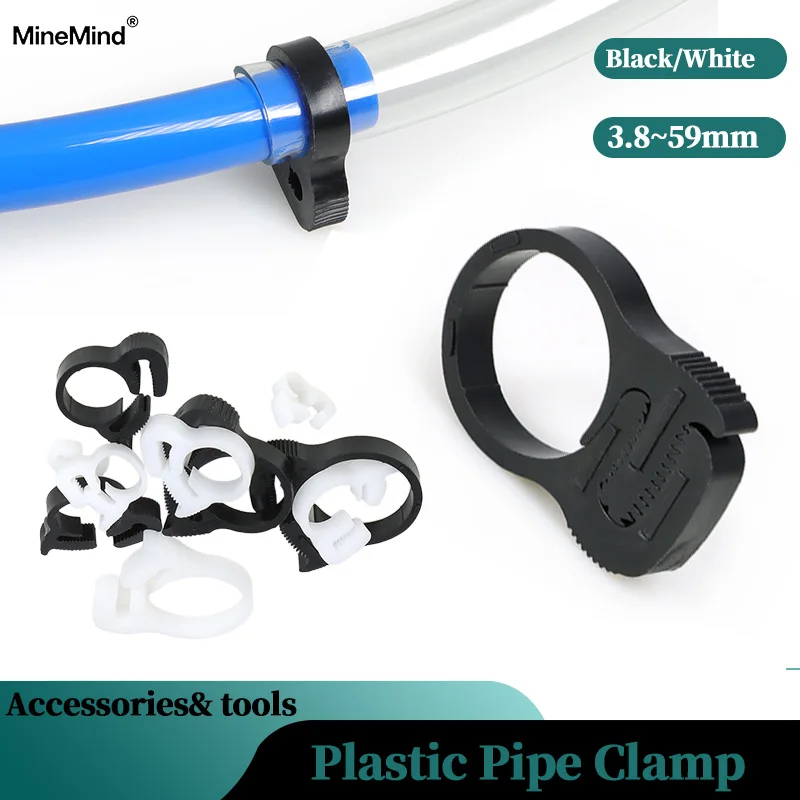 

Black/White Hose Clamps Plastic Line Water Pipe Strong Clip Spring Cramps Fuel Air Tube Fitting Fixed Tool 10pcs 3.8~59mm