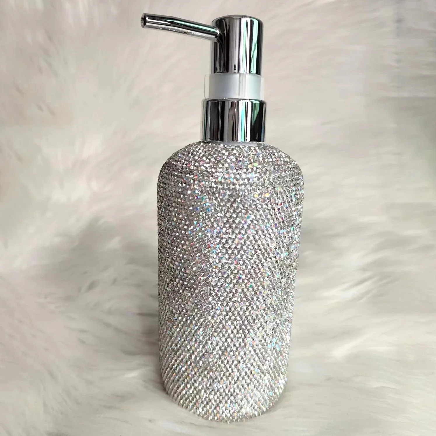 Bling Diamond Soap Shampoo Dispenser Storage Bottle Shower Gel Plastic Empty Bottle Refillable Lotion Sanitizer Press Dispenser