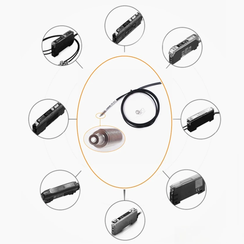 مستشعر الألياف الضوئية المحورية مع نواة متعددة لمضخم التبديل الكهروضوئي M3 M4 M6 كشف دقيق عاكس منتشر #6