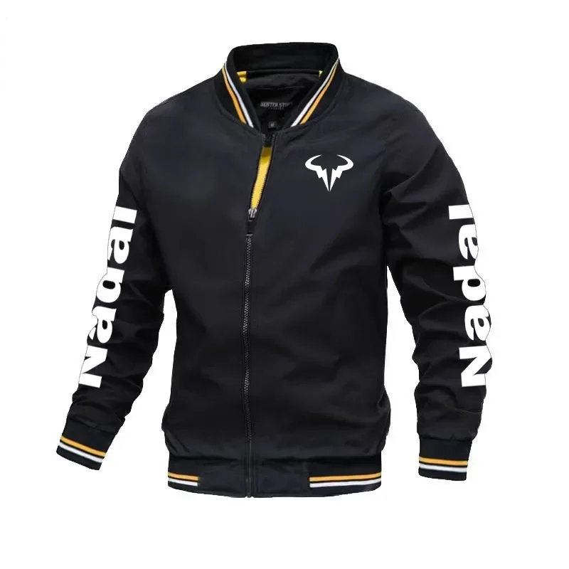 Chaqueta de béisbol con estampado a prueba de viento para hombre, chaqueta masculina informal, suelta, de alta calidad, para otoño