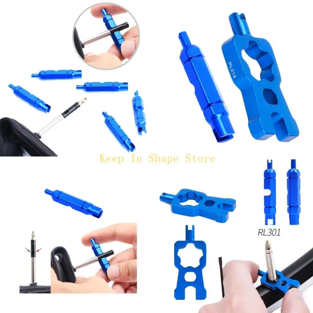

U1JC Bicycles Valves Cores Set Valves Wrenches Valves Disassembly Installation Tool for Mountain and Road Bikes