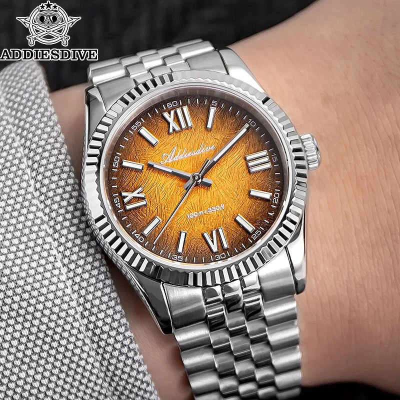 

ADDIESDIVE VH31 Quartz Watch Sweep Movement Sapphire Glass 316L Stainless Steel BGW9 Luminous Roman Markers 100M Waterproof