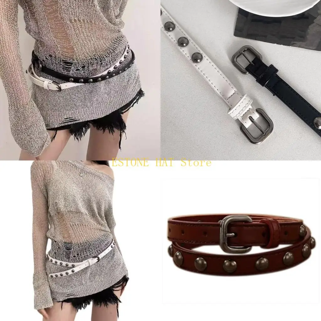 

49MF пояс в готическом стиле с острыми шипами, пояс для косплея, декоративный пояс для джинсов, брюк