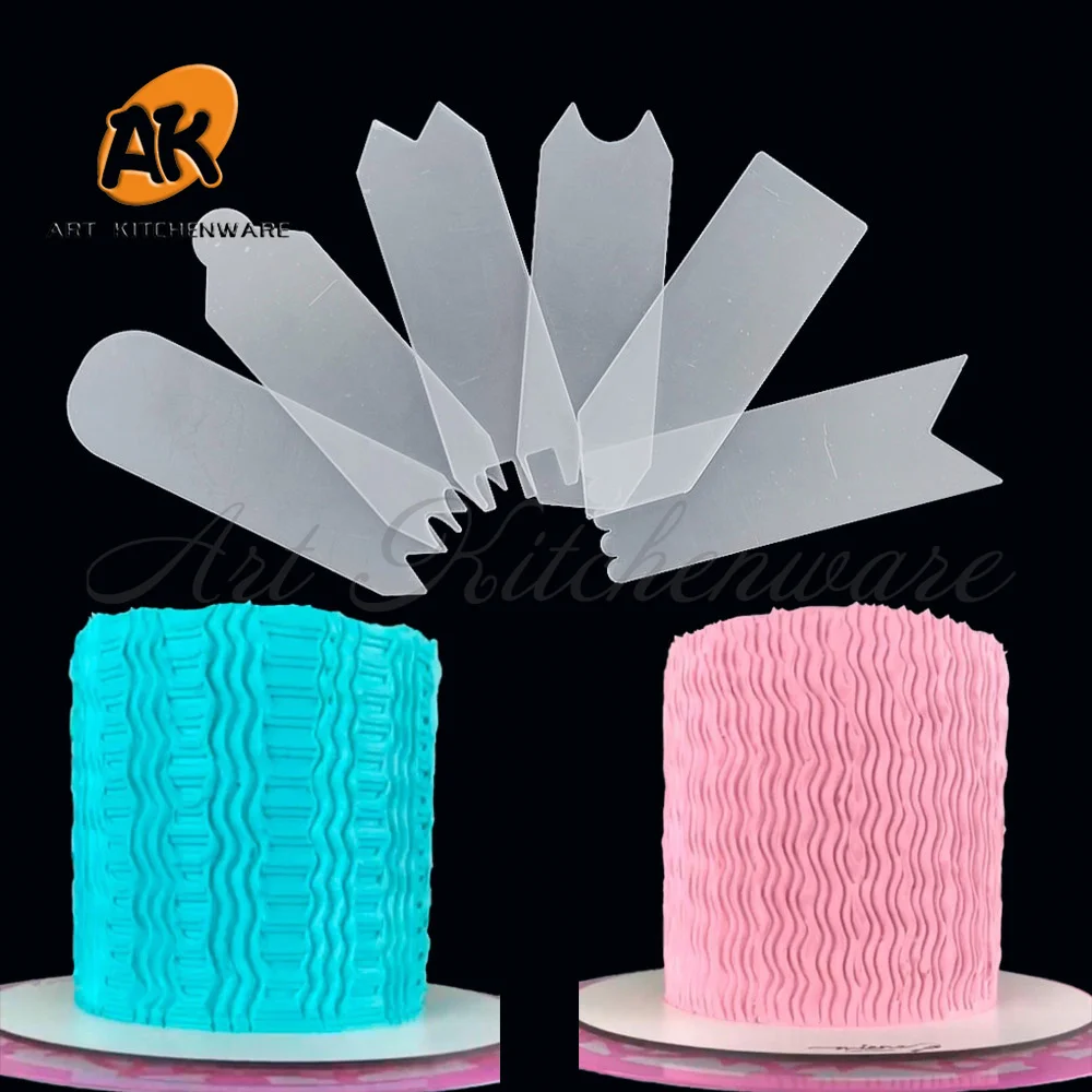 Mini Acrylic Cake Scraper/Comb Transparent Cake Decorating Scraper Long Butter Cream Smoother Fondant Smoother Icing Tools