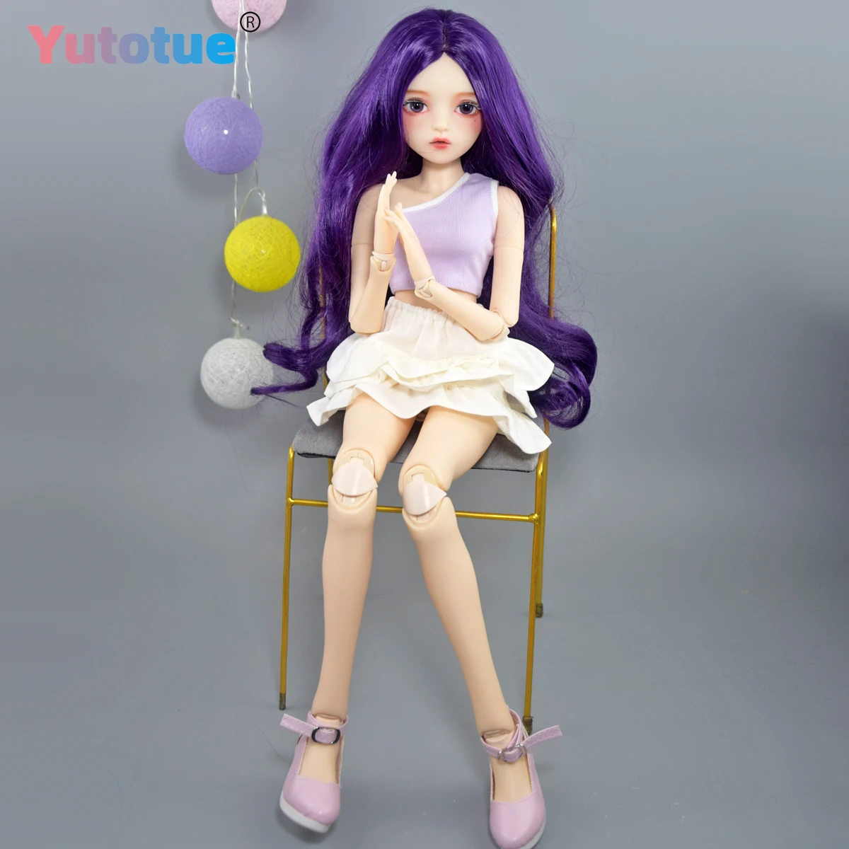 YUTOTUE 60cm 높이 여성 인형 18 관절 몸체 핸드페인팅 메이크업 얼굴 1/3 BJD 인형 장난감 소녀 선물