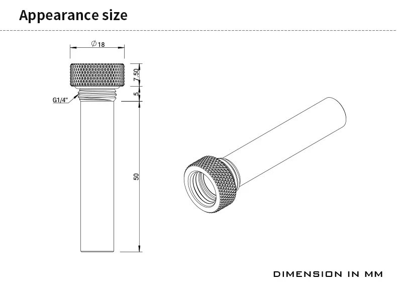 Barrow External flow direction fitting Length 20mm/50mm Adjust Liquid Fill to Reservoir Water cooling fitting TWDLG-S TWDLG-L