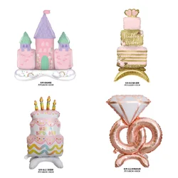 2pcs New Standing Fantasy Castle Aluminum Film Balloon Children's Birthday Party Prince Princess Castle Decoration Wholesale