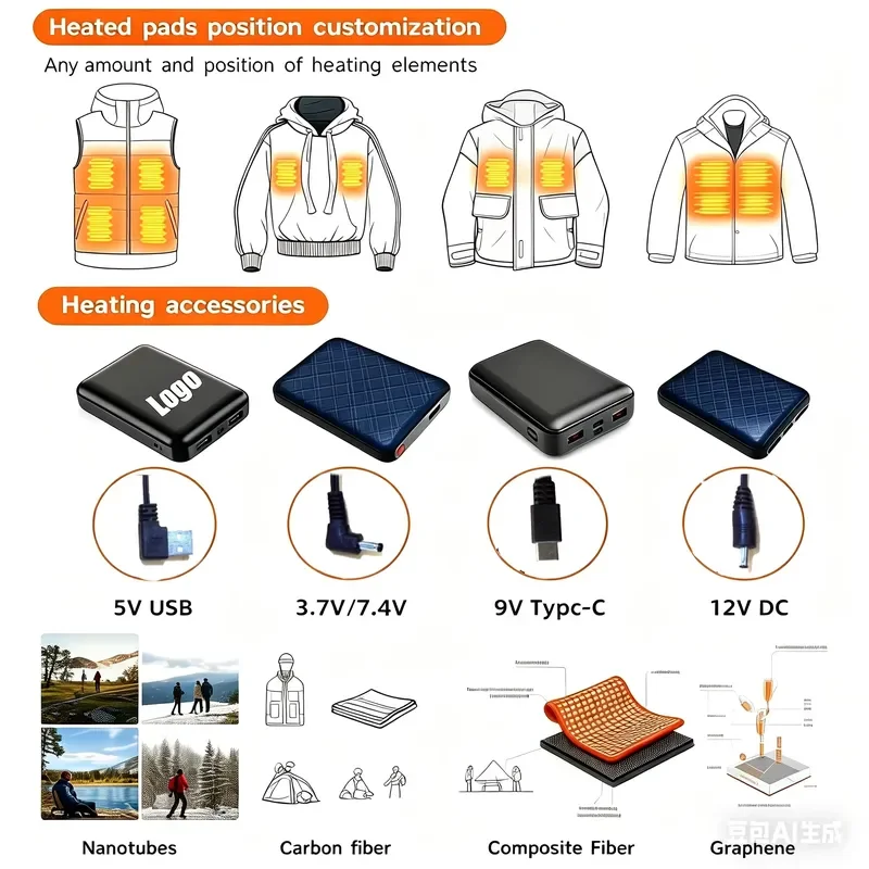 for Winter Ski Waterproof Rechargeable Heated Wrist Gloves Touch Screen Battery Powered Hand Warmer Five Fingers Back Heating - view 4