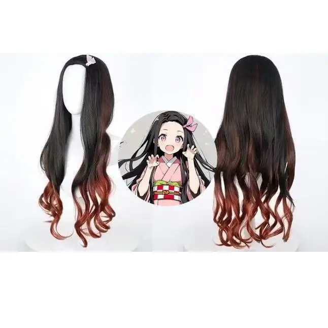 

Цельный черный односторонний прямой парик с резинкой для волос для аниме «Человек-бензопила», косплей, как Kobeni Higashiyama