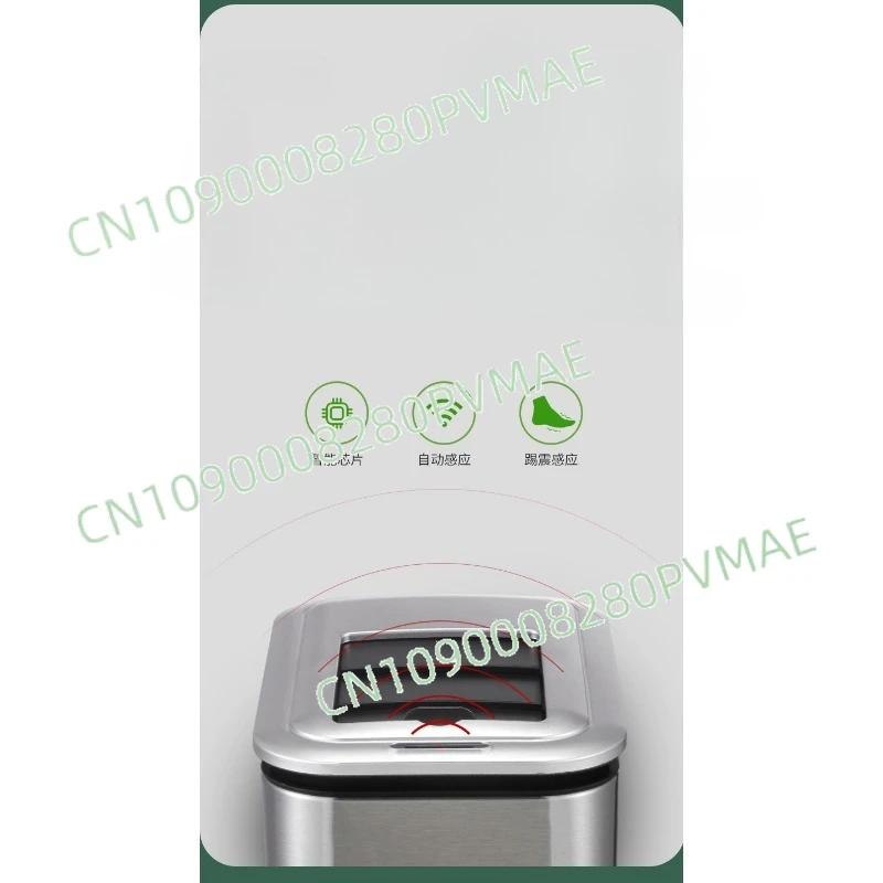 

Stainless Steel Smart Seam Trash Can - Induction Lid Kitchen Living Room Bathroom Garbage Bin