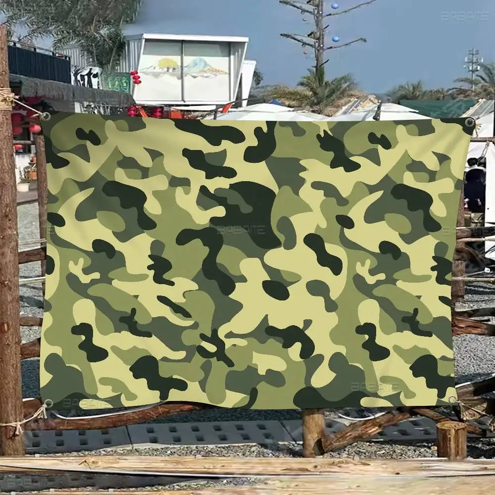 Camouflage Pattern Retro Flags Multiple Choice Living Studio Booth Interior Decoration Banner