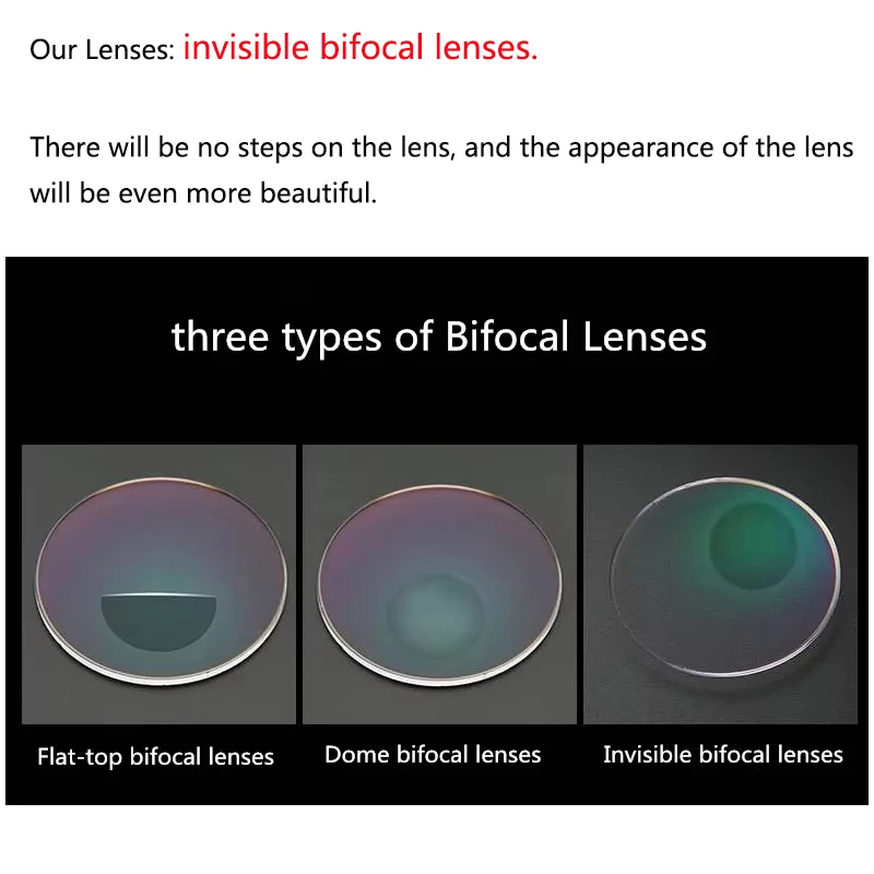 Bifocus Progressive Reading Lenses MR-8 1.56 1.61 1.67 Look Far and Near Bifocal Prescription Optical Myopia Presbyopia Lens