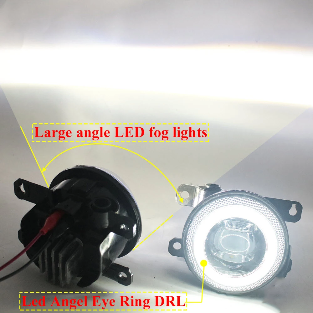 Led Front Bumper Car Light for Suzuki Baleno 2016 2017 2018 2019 2020 2021 Fog Lamp Assembly Lens Angel Eye DRL Driving Halo