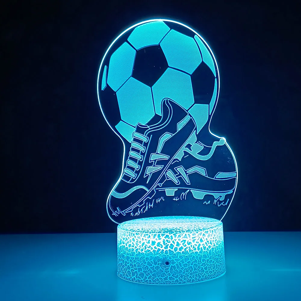 3D Football Lamp Illusion Child LED Night Light Luminous Soccer ball Touch Nightlight Kids Bedroom Decoration Table Lamp Gifts