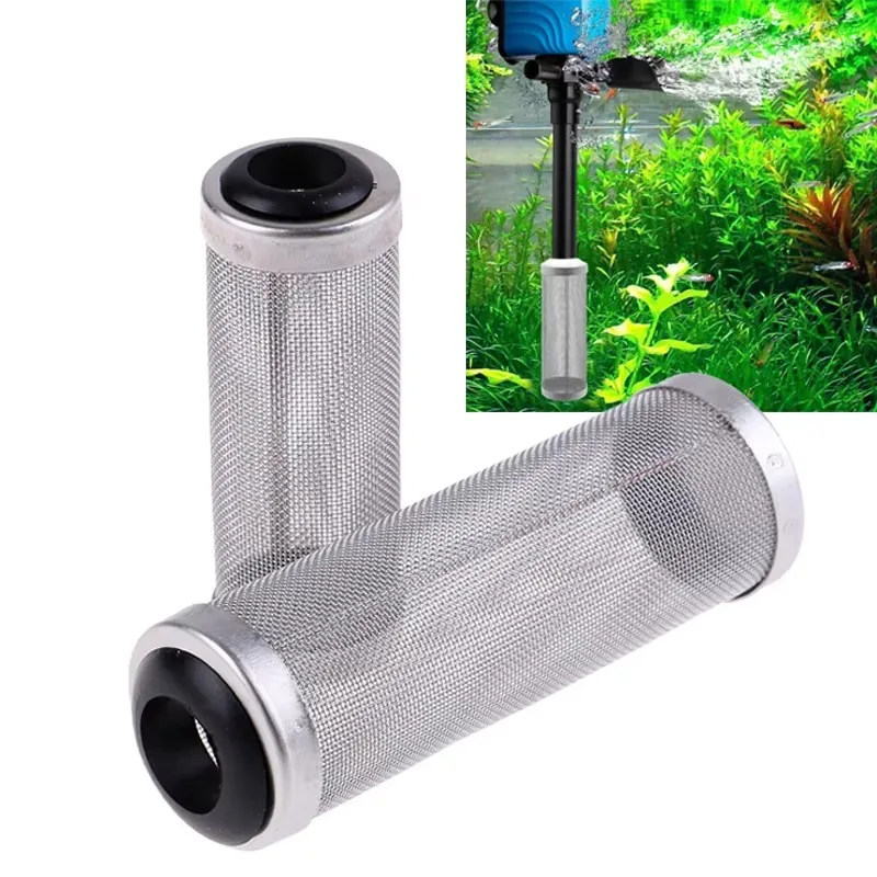 Stainless Steel Fish Tank Filter Inflow Pipe Protector 12mm 16mm Intake Mesh Net Prefilter Accessories