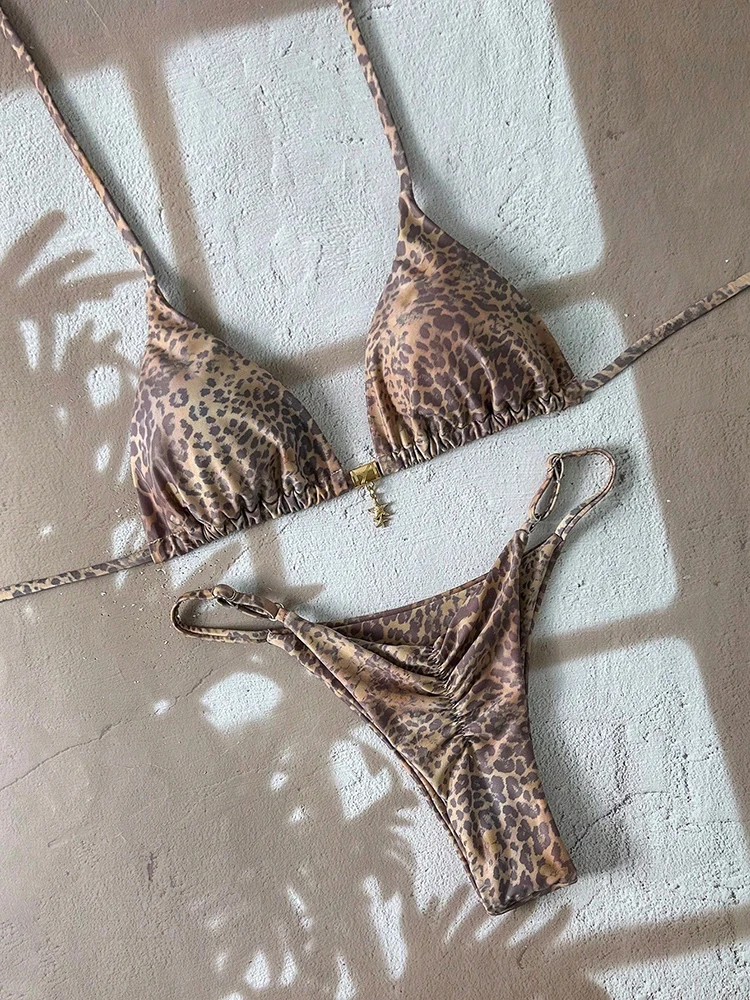 Sexy Leopard Push Up Bikinis Two Piece Bathing Suits 2026 Micro Bikini Sets Women Swimsuit Beach Wear Thong Swimwear for Female
