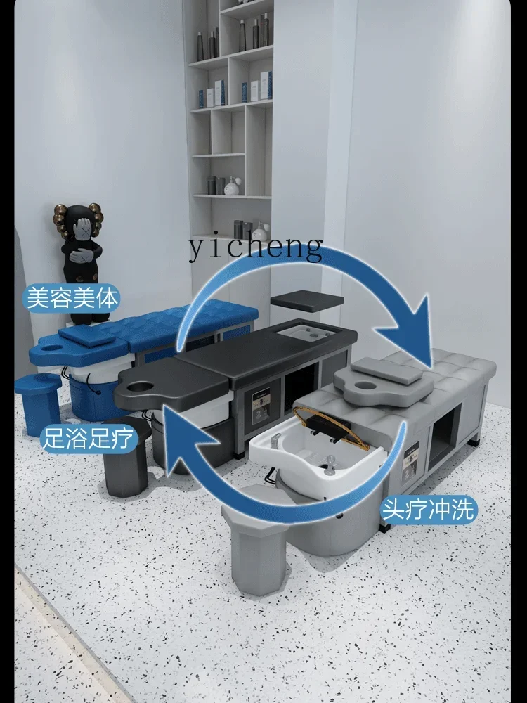 LYY  high-end ceramic basin foot bath foot soaking foot surfing head therapy integrated shampoo bed