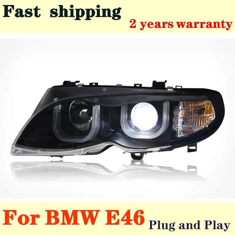 Car Accessories For Bmw E46 318 320 325 330 Headlights 2001 2002-2004 LED Headlight DRL Bi Xenon Lens High Low Beam Parking HID