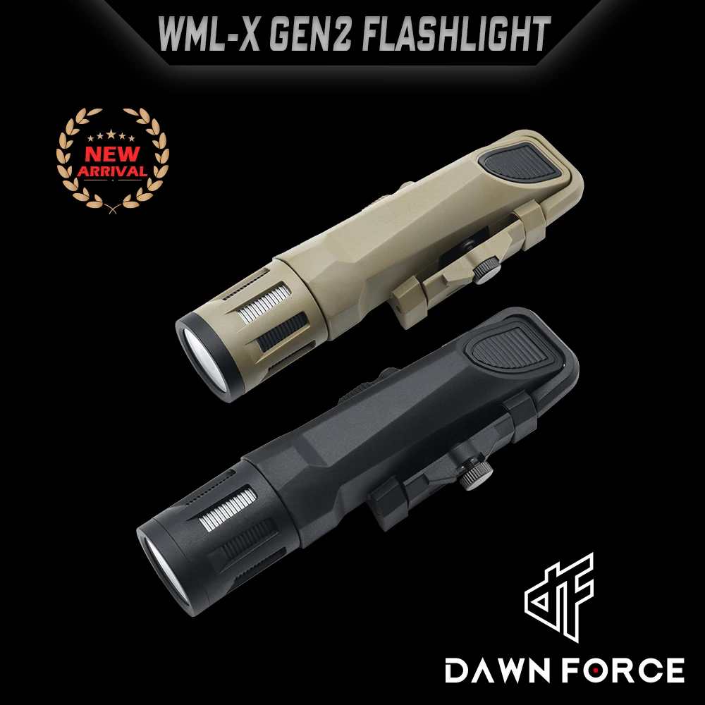 

New WML-X GEN2 Tactical Flashlight 3 Levels Adjustment Outdoor Dedicated Helmet Light Weapon Light Waterproof Airsoft Hunting