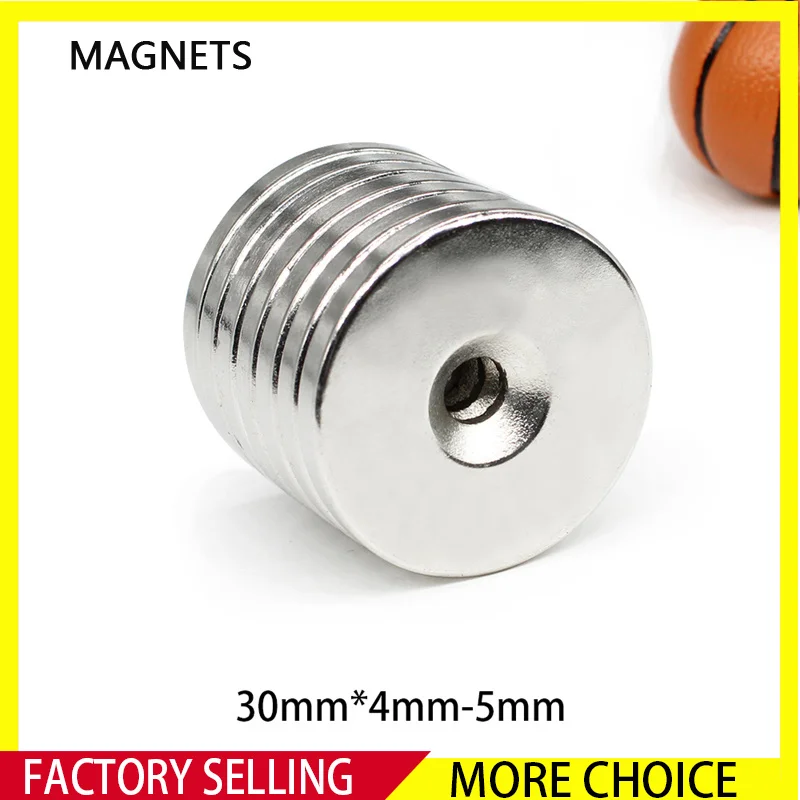 1~30PCS 30x4-5 Round Rare Earth Neodymium Magnets 30*4 mm Hole 5mm 30mm x 4mm -5mm Disc Countersunk Strong Magnet 30x4-5mm