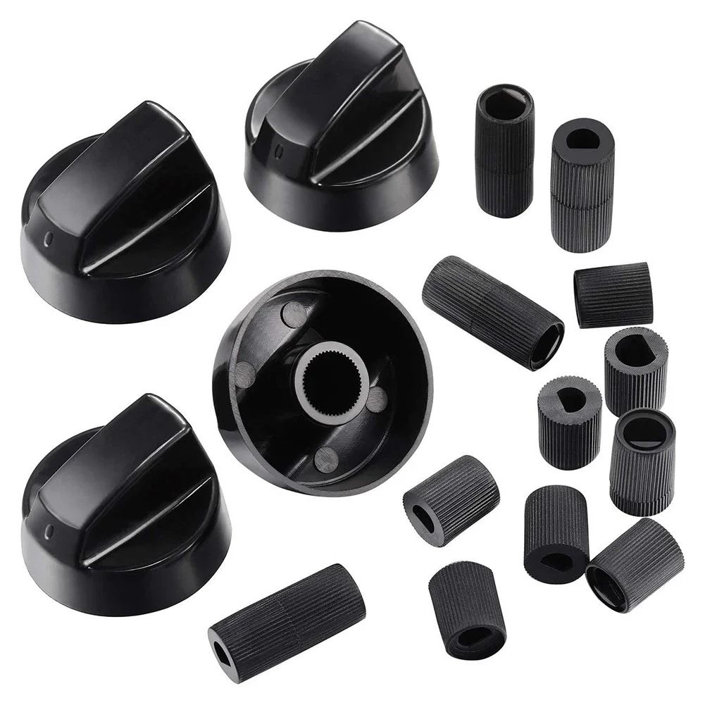 ABS Versatile Control Knobs Set 4PCS Knobs & 12PCS Adapters For Stoves And Ovens Cooking Appliance Accessories