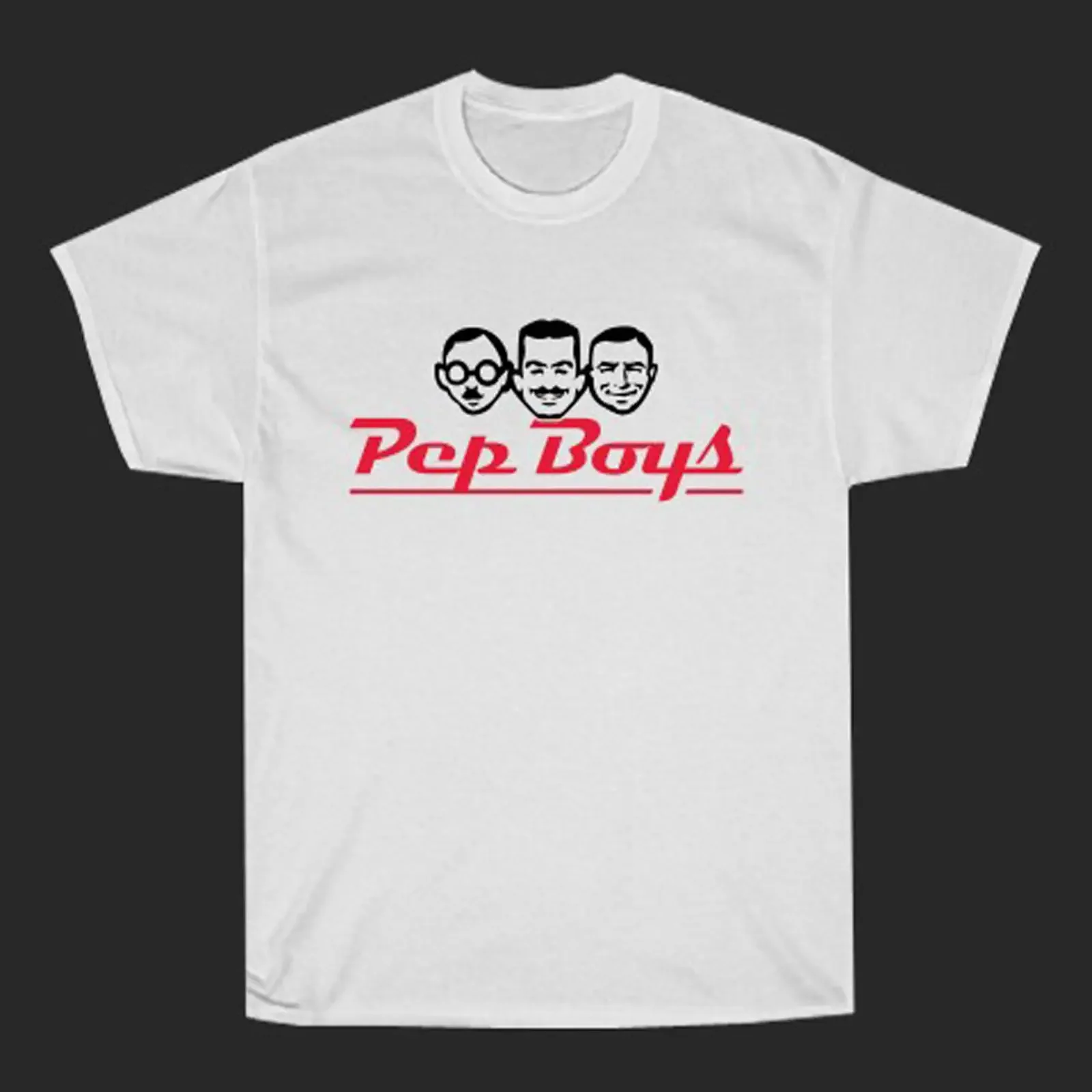 PEP BOYS KFZ Service Reifen Herren T-Shirt weiß vintage gewaschen Unisex dehnbar Stilvolle Designerkleidung Vielseitig Bequem