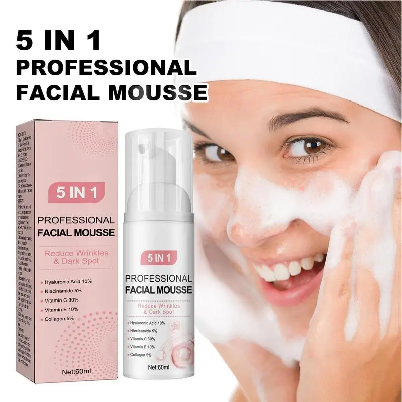 

Facial foaming Cleanser Deeply Cleansing Oil Control Moisturizing Blackhead Removal Skin Care Face Wash Foam Cleanser 60ml