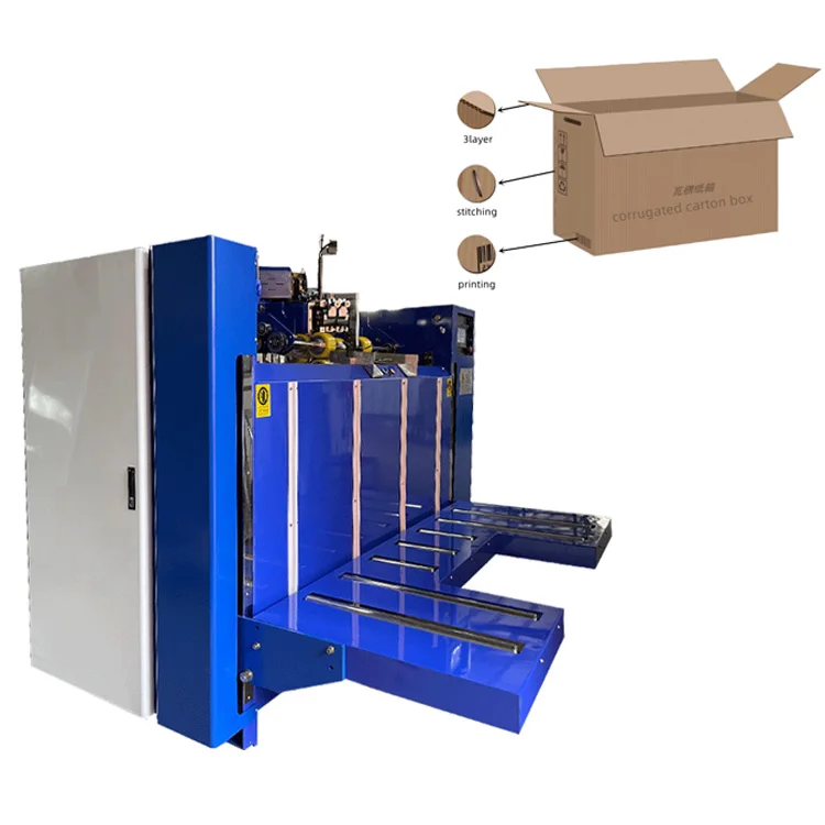 آلة خياطة وتدباسة صندوق الكرتون للصندوق المموج من الورق المقوى
