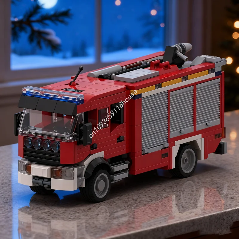 

501pcs MOC RENAULT Fire Truck City Trafficed Model Building Blocks Assemble DIY Christmas Gifts Creative Education Toys Kids