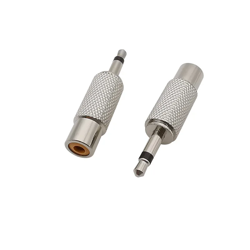 Metal RCA Female to 3.5mm Male Plug 2 Pole TS / 3 Pole TRS Audio Adapter RCA Jack Socket to 3.5mm Plugs Mono / Stereo Connector