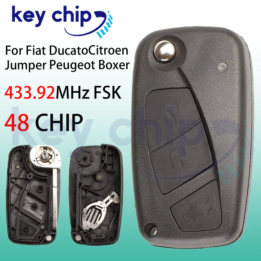 Megamos ID48 Remote Key Fob For Fiat Bravo Linea Stilo Punto Ducato Ypsilon Daily PEUGEOT BOXER Citroen Jumper 433MHz