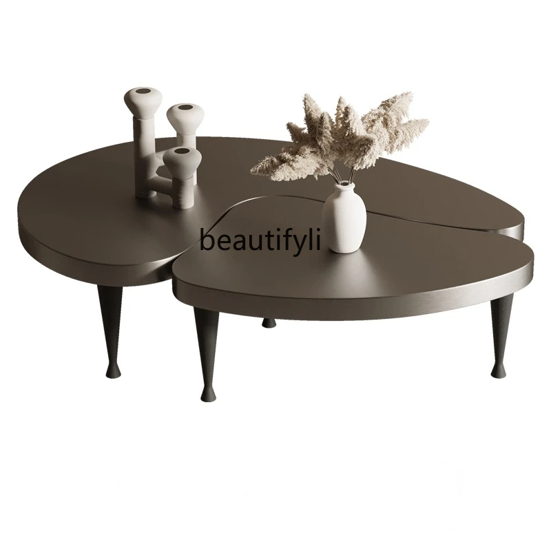 

yj Simple Modern High-End Special-Shaped Coffee Table Light Luxury Small Apartment Personalized Creative Tea Table Furniture