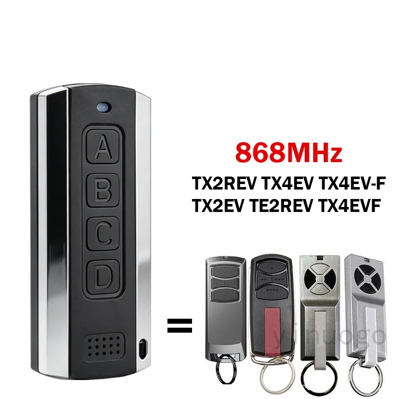 TX2EV TX4EV TX4EVF TX2REV TX4REV TX4REVF 868MHz Garage Door Remote Control Electric Gate Opener Hand Transmitter