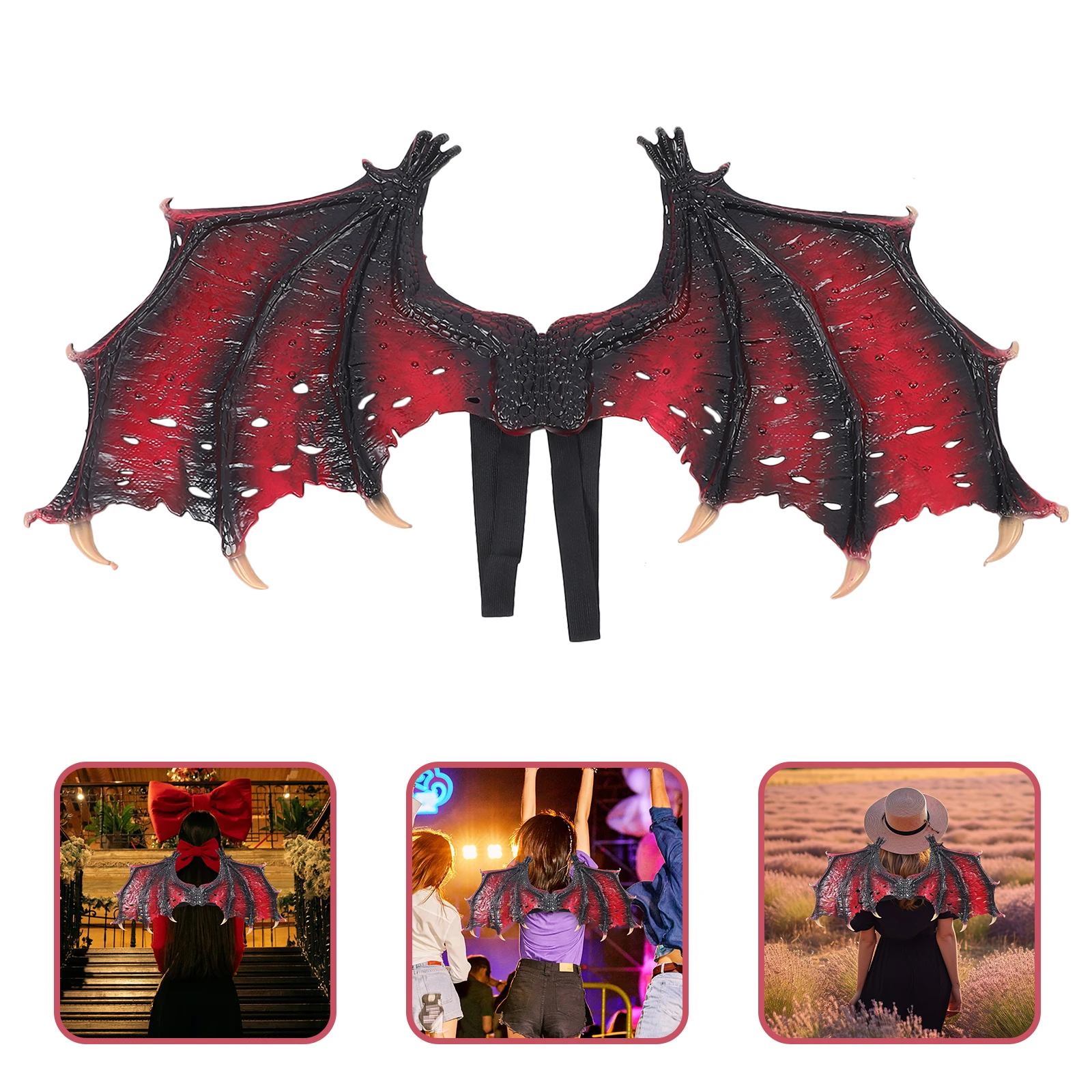

Wings Lightweight Comfortable Cosplay Wing Prop for Adults Halloween Masquerade Carnival Party Supplies Red Color