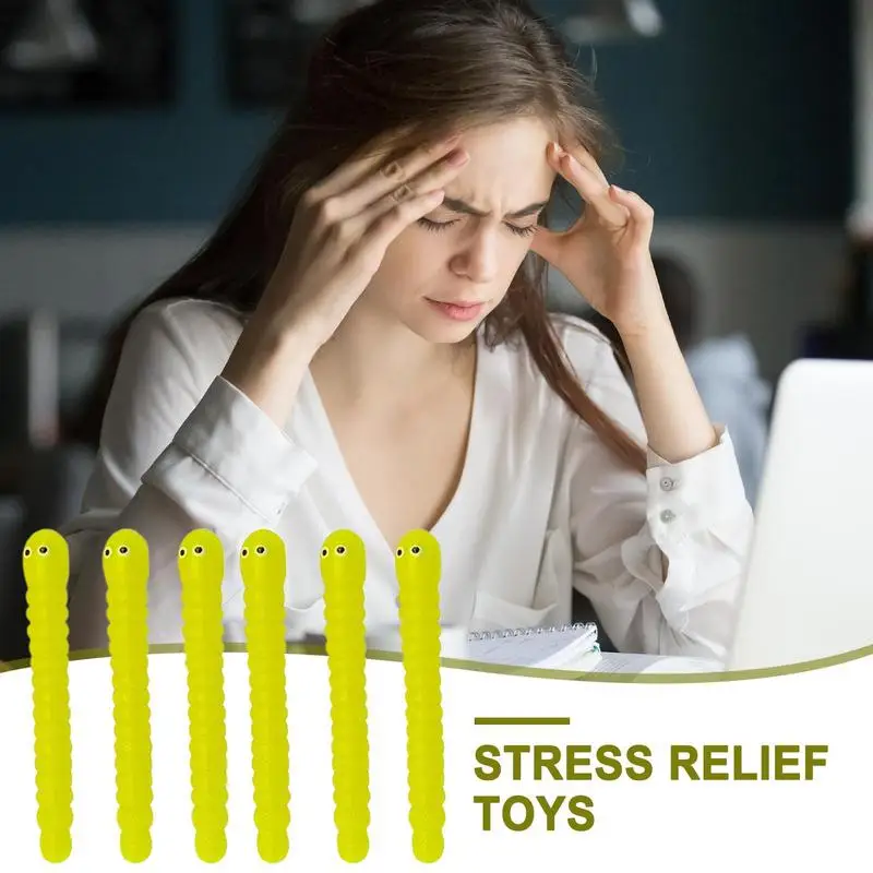 Caterpillar Fidget Toy Stretchy Caterpillar Fidget Toy Elastic Play Set Kids Calming Accessories Relaxing Supplies For Home