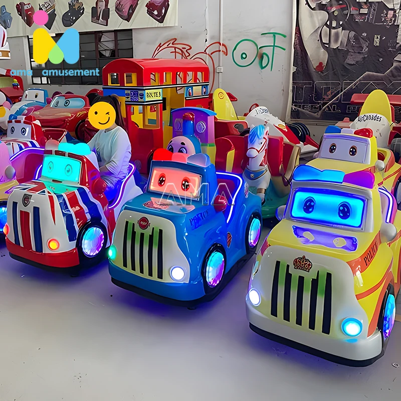 

Coin-Operated Kids Swing Machine with MP5 Screen Metal Blowing Bubbles Swing Car in English Language