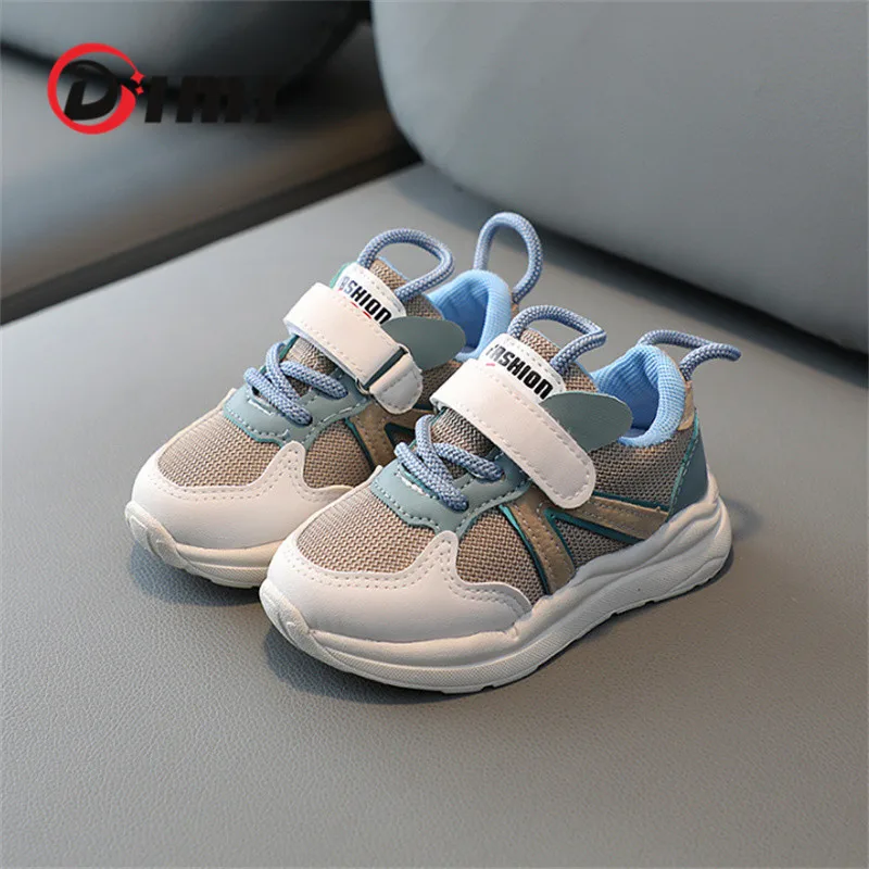 DIMI 2023 Spring Chidren Shoes Boys Girls Casual Shoes Fashion Breathable Baby Sneakers Soft Non-Slip Soles Kids Shoes T2238